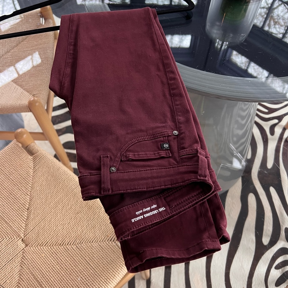 AG Skinny 5 pocket burgundy pants size 24